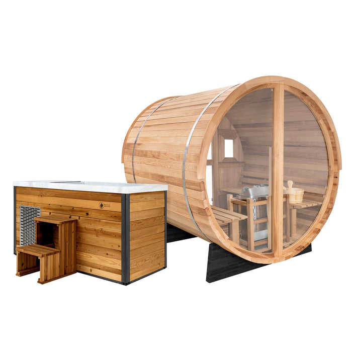 Redwood Outdoors Vista Sauna x Denali Cold Plunge