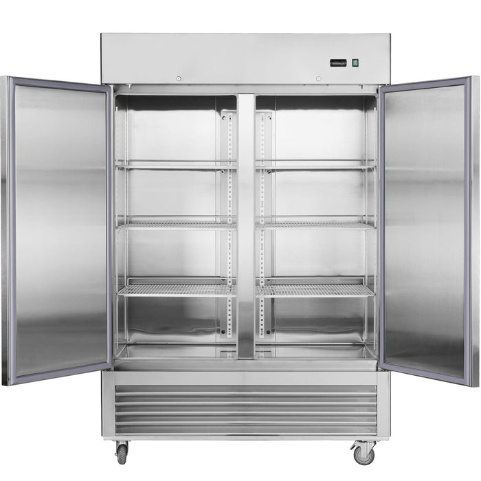 Chery Industrial 54"W Commercial Freezer 42 cu. ft. 2 Solid Door Reach-In Freezer